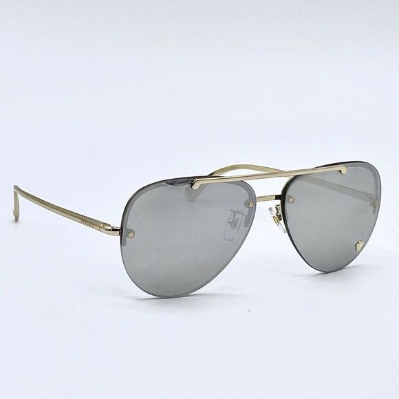 New! Versace Aviator Unisex Grey Sunglasses w/ box - Picture 1 of 7